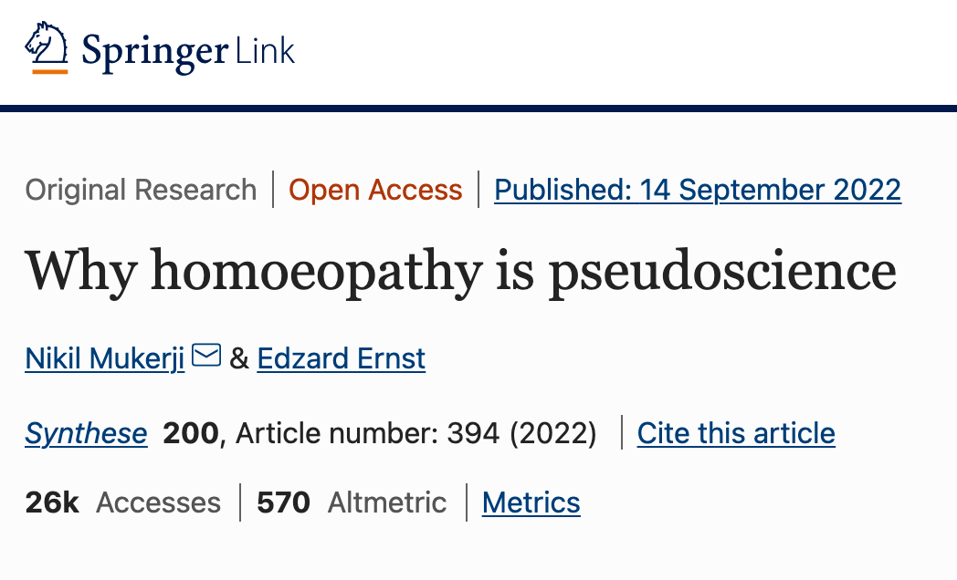 Why Homoeopathy Is Pseudoscience