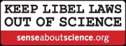 Logo der Kampagne 'Keep libel laws out of science'